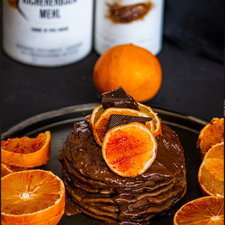 Pancakes cacao - orange sanguine Pancakes cacao - orange sanguine