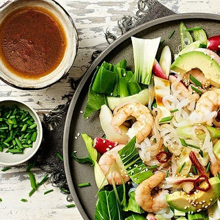 Pâtes minceur au pak choi & gambas Pâtes minceur au pak choi & gambas