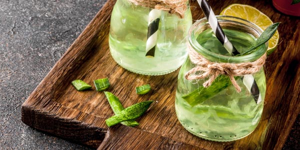 Boisson à l'aloe vera servie