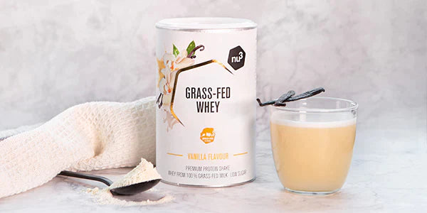 Verre de Grass-Fed whey nu3