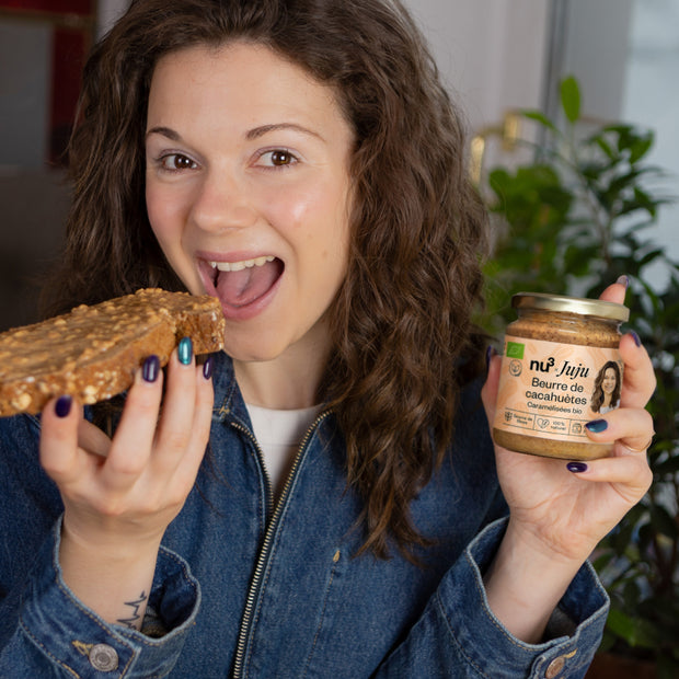 Beurre de cacahuètes caramélisées bio x Jujufitcats