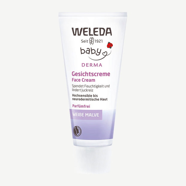 Weleda Baby derma crème visage à la mauve blanche