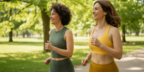 Deux femmes font leur jogging dans le parc